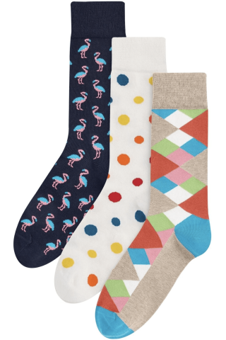 HS by Happy socks 3 Pack Flamingo Socks