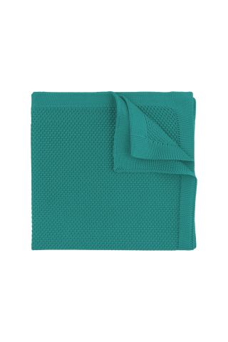 Knitted Teal Pocket Square