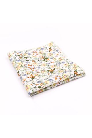 Yellow floral flower cotton pocket square
