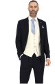 Jenson Samuel Alnwick Navy Suit with Contrast Kelvin Cream Waistcoat