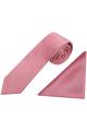 Plain dusky pink classic mens tie & pocket square set 
