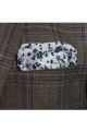 Black & White Floral cotton pocket square