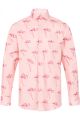Pink Flamingo Print Regular Fit Cotton Shirt