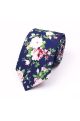 Navy & Green floral cotton classic mens tie & pocket square set