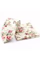 Peach floral cotton classic mens tie & pocket square set
