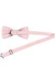 Plain Pastel pink satin classic mens  bow tie & pocket square set 