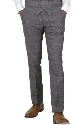 Marc Darcy Jenson Grey Check Suit Trousers 