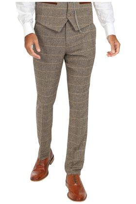 Marc Darcy Ted Tan Tweed Trousers 