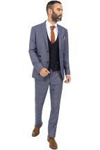 Jenson Samuel Warwick Blue Check & Kelvin Royal Waistcoat Three Piece Suit  
