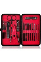 Mens 15 piece black nail manicure grooming kit gift set 