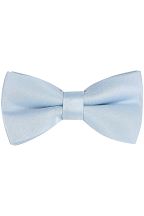 Plain pastel blue satin classic mens bow tie 