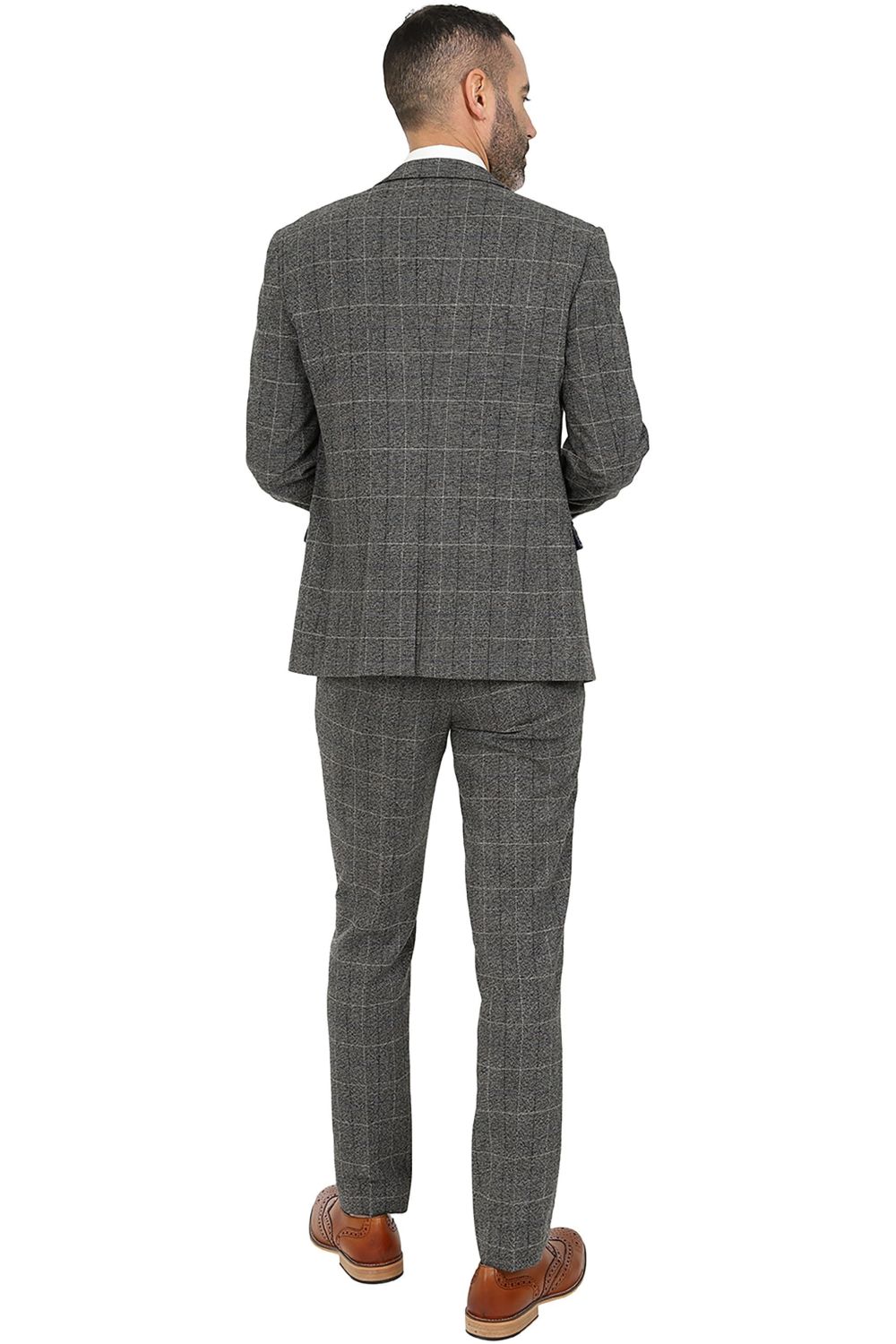Marc Darcy Scott Grey Tweed Check Suit Jacket