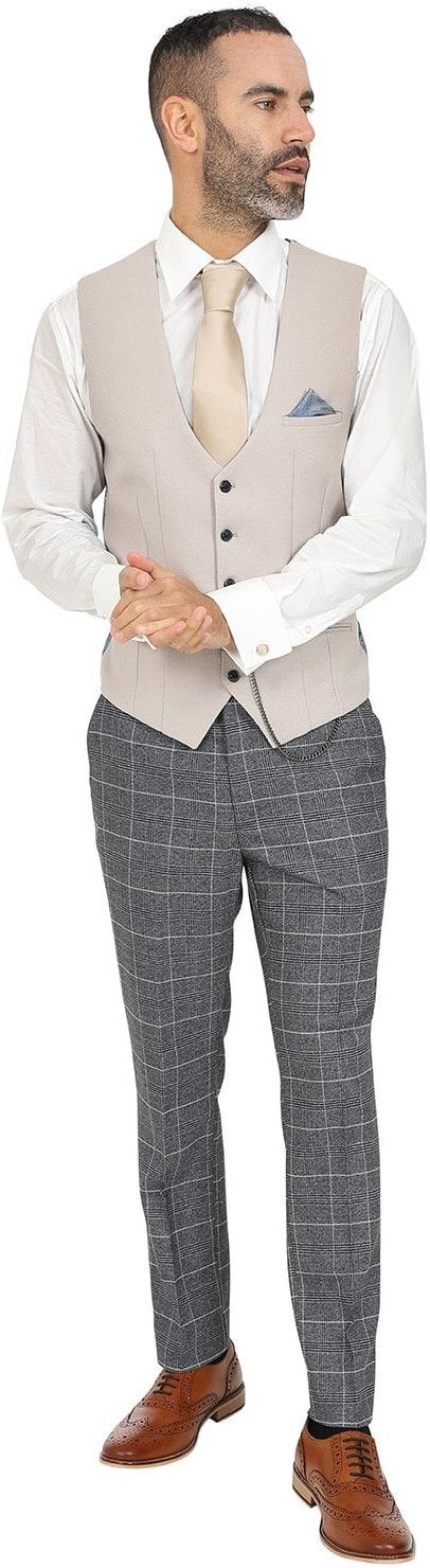 Jenson Samuel Oxford Grey Check Suit with Contrast Kelvin Stone Waistcoat