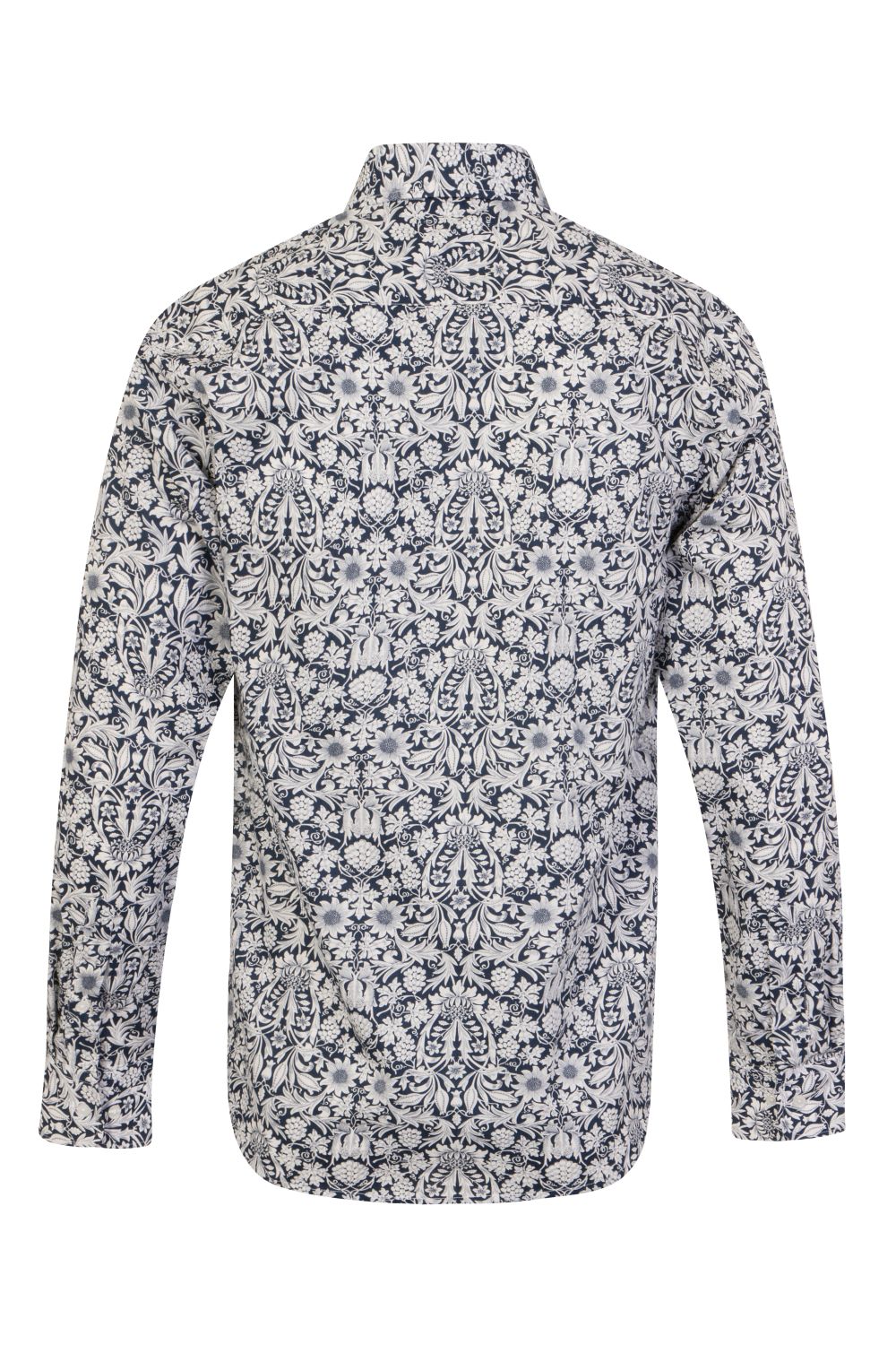 Floral Blue & White Regular Fit 100% Cotton Shirt