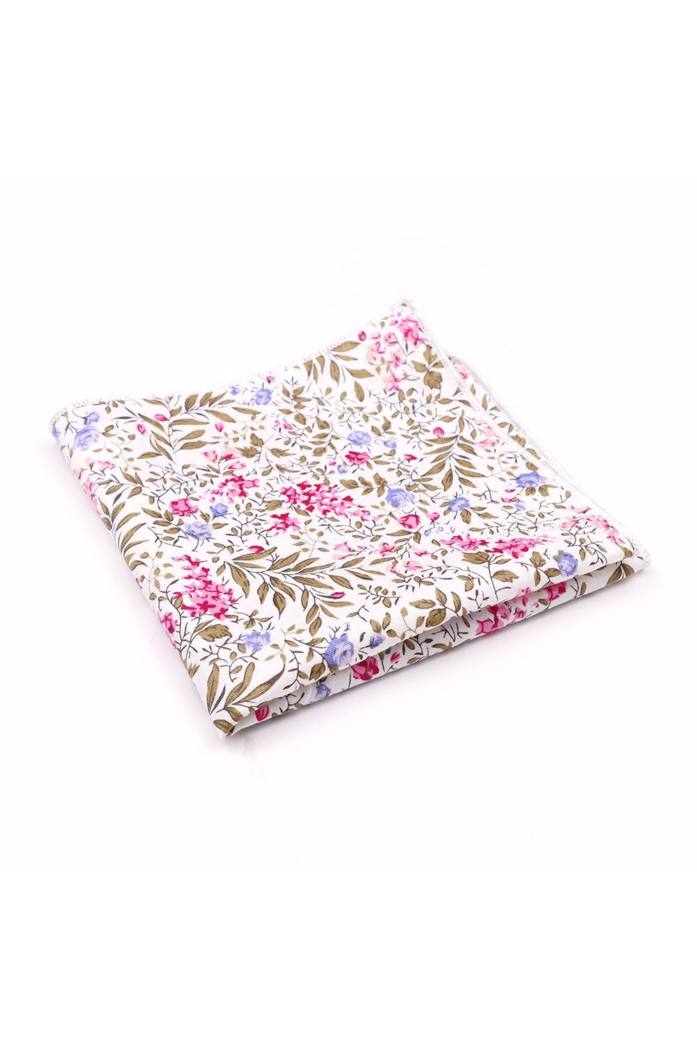 Fuchsia floral flower cotton pocket square