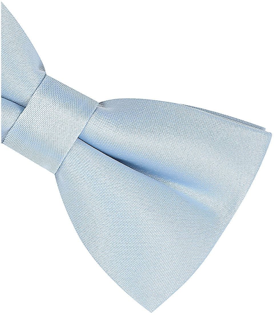 Plain pastel blue satin classic mens  bow tie & pocket square set 