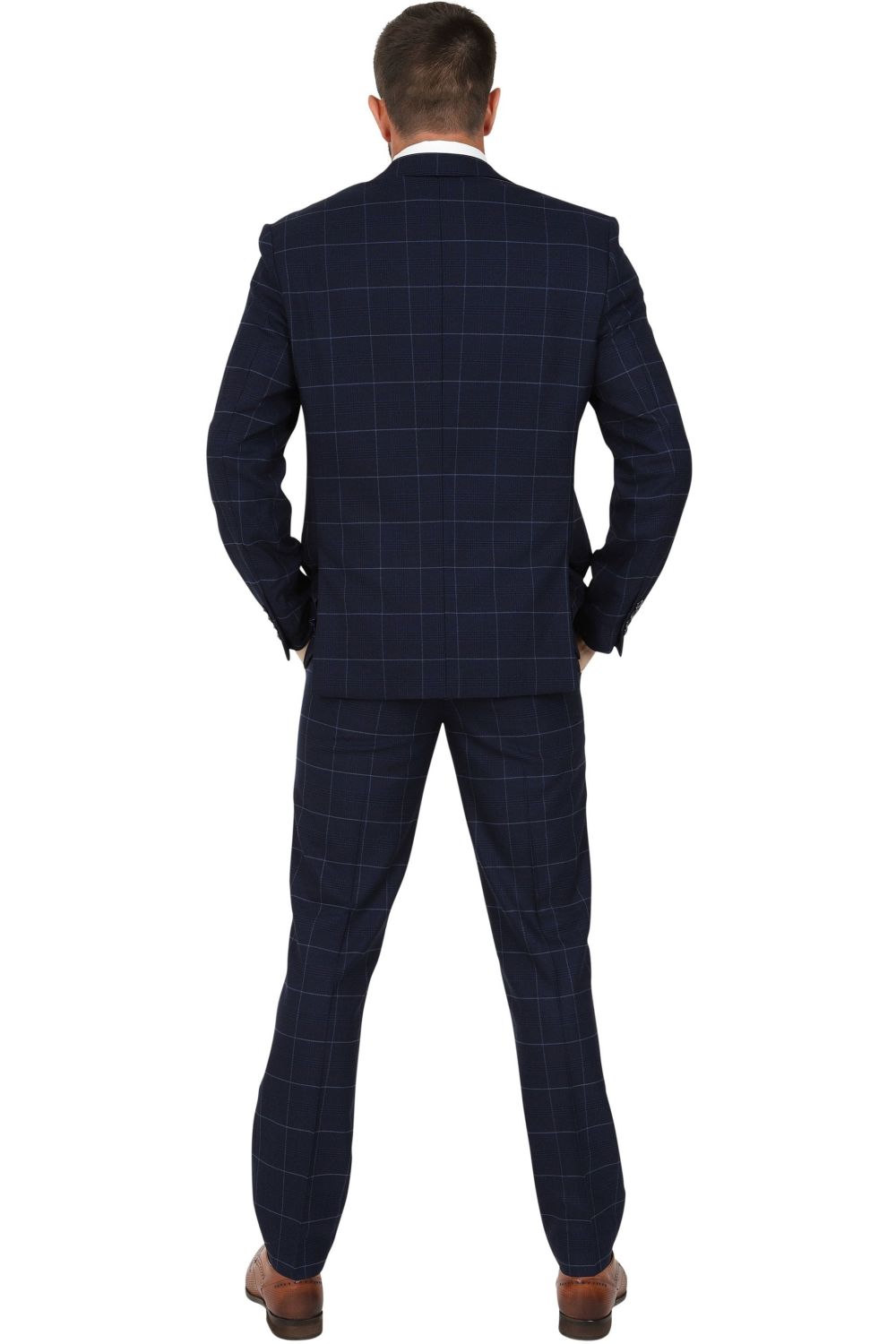 Marc Darcy Edinson Sky Check Three Piece Suit 