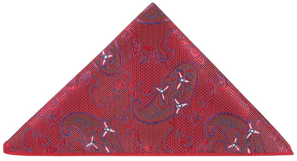  Red patterned pocket square 