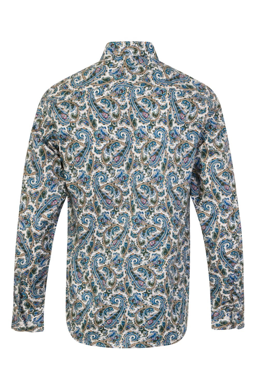 Paisley Blue & White Regular Fit 100% Cotton Shirt