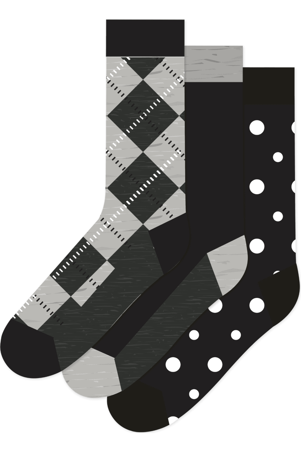 HS by Happy socks 3 Pack Monochrome