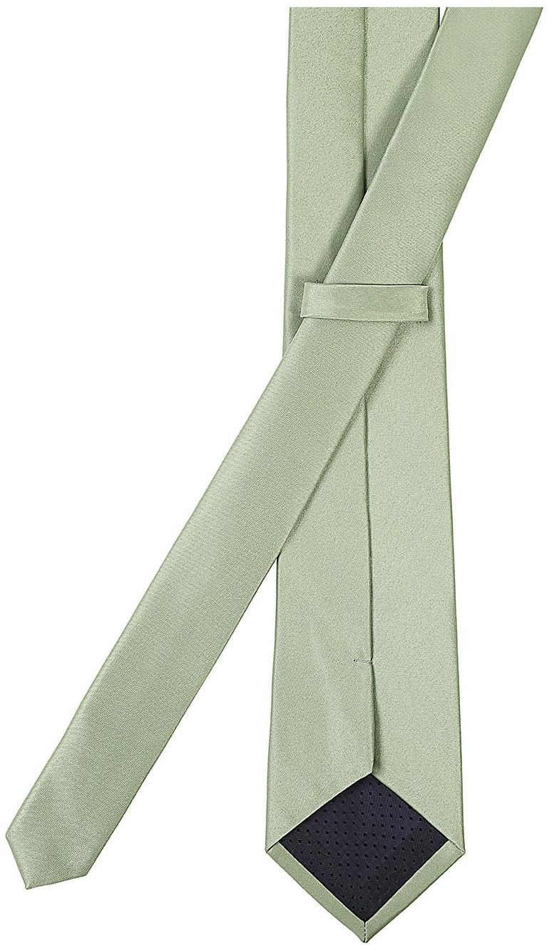 Plain Pastel green satin classic mens tie & pocket square set