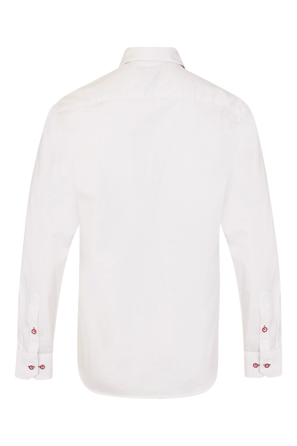 Plain White Regular Fit Shirt with Blue & Red Paisley Trim