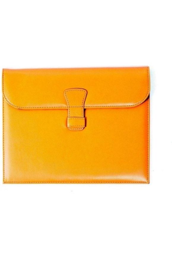 Premium leather Ipad Case - Orange leopard print