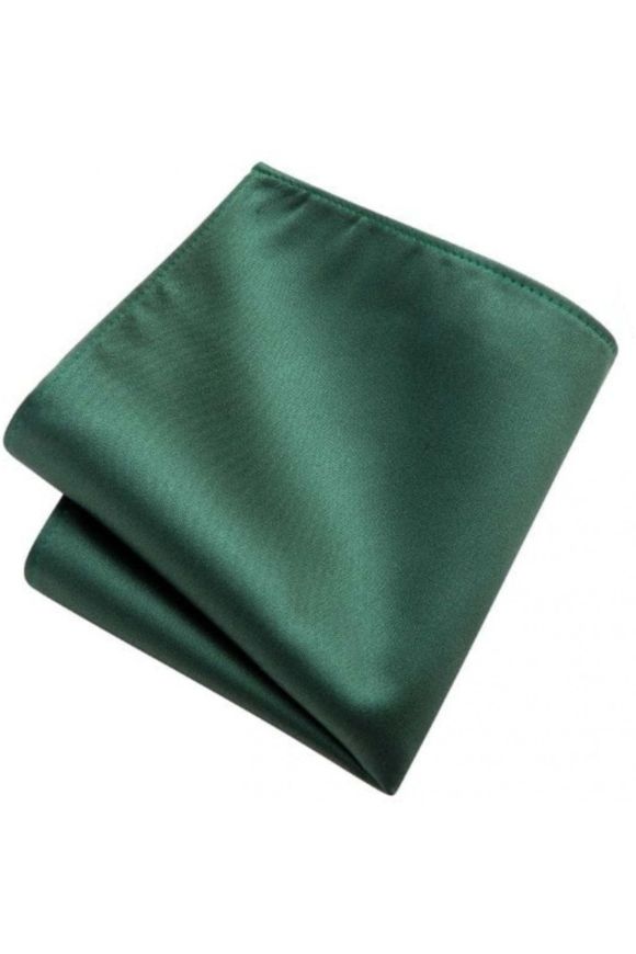 Plain Emerald green satin pocket square