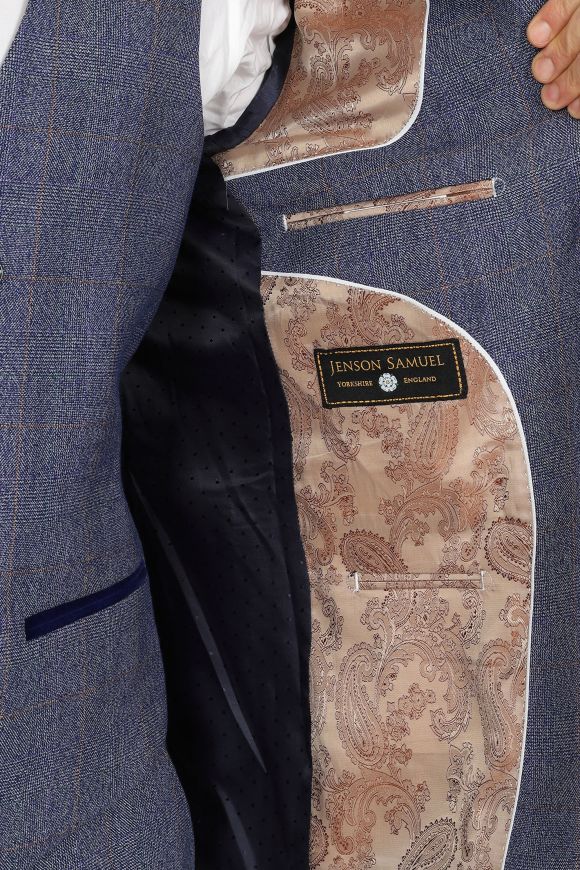 Jenson Samuel Warwick Blue Tweed Suit Blazer