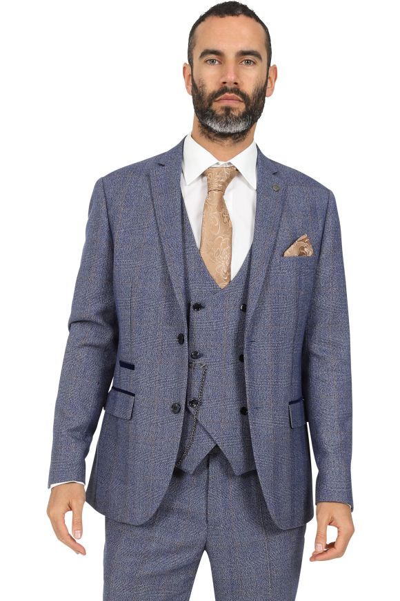Jenson Samuel Warwick Blue Tweed Suit Blazer