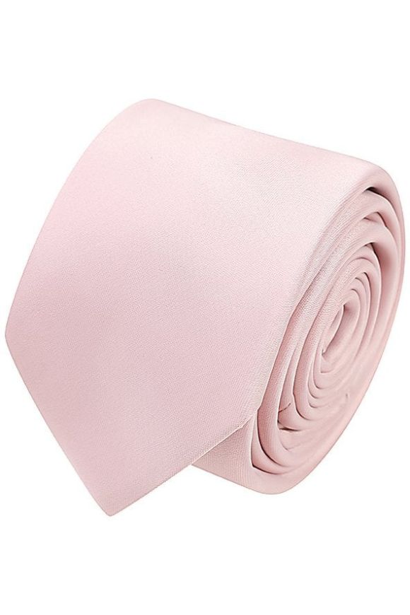 Plain Pastel pink satin classic mens tie