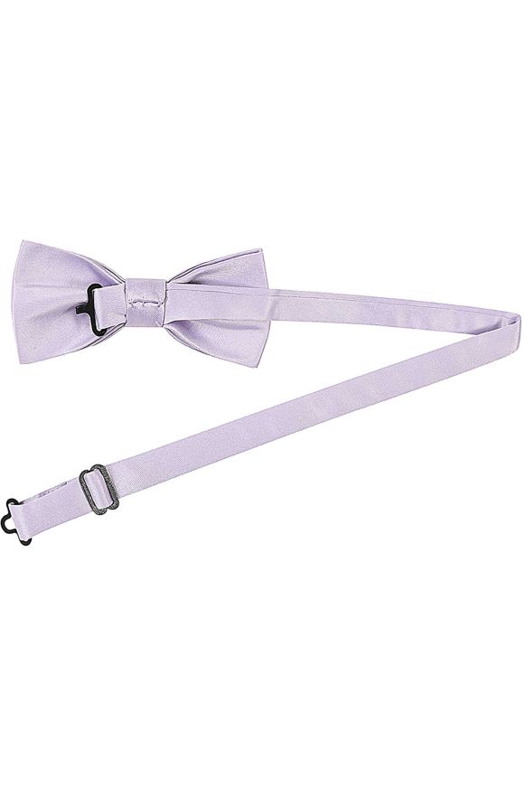 Plain lilac satin classic mens bow tie