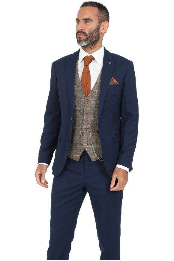 Marc Darcy Max Royal Jacket with Contrast Ted Waistcoat