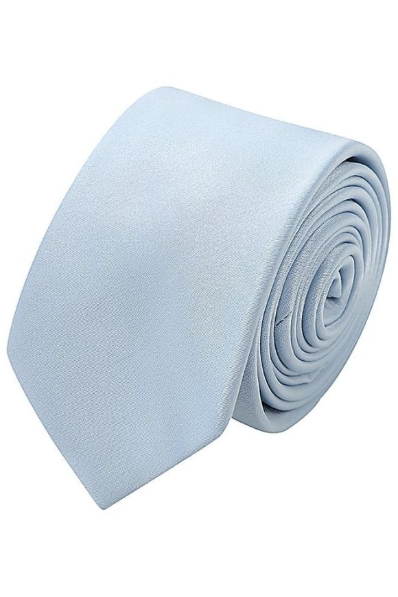Plain Pastel blue satin classic mens tie